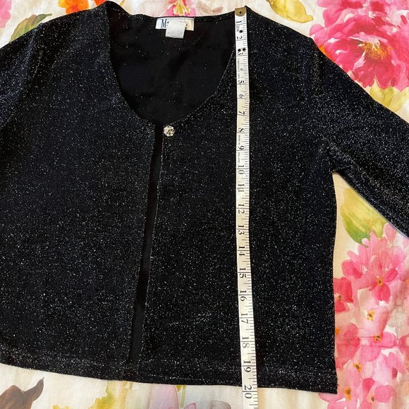 M STUDIO Sparkly Cardigan Size Small One Beautiful Button Long Sleeves - Picture 8 of 14